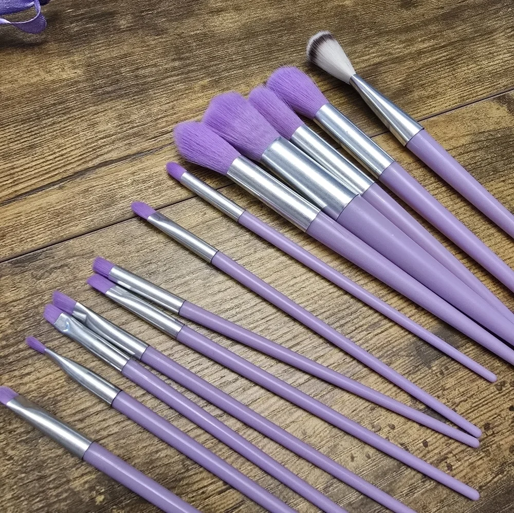 New purple 13 peice Makeup Brush Set with Pouch